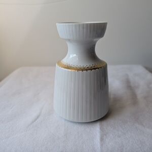 Rosenthal Lyric White Porcelain Gold Detail Candle Holder Discontinued